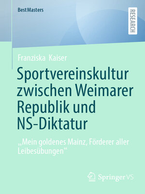 cover image of Sportvereinskultur zwischen Weimarer Republik und NS-Diktatur